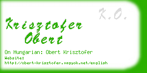 krisztofer obert business card